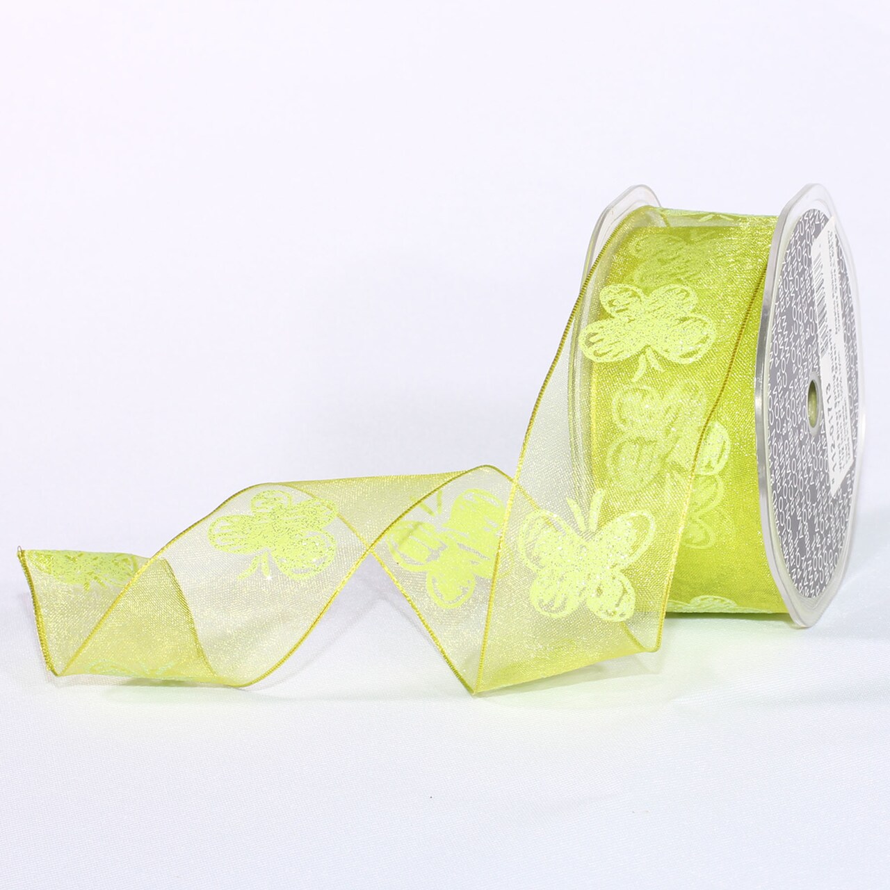 The Ribbon People Neon Green Spring Butterfly Wired Craft Ribbon 1.5" x 27 Yards